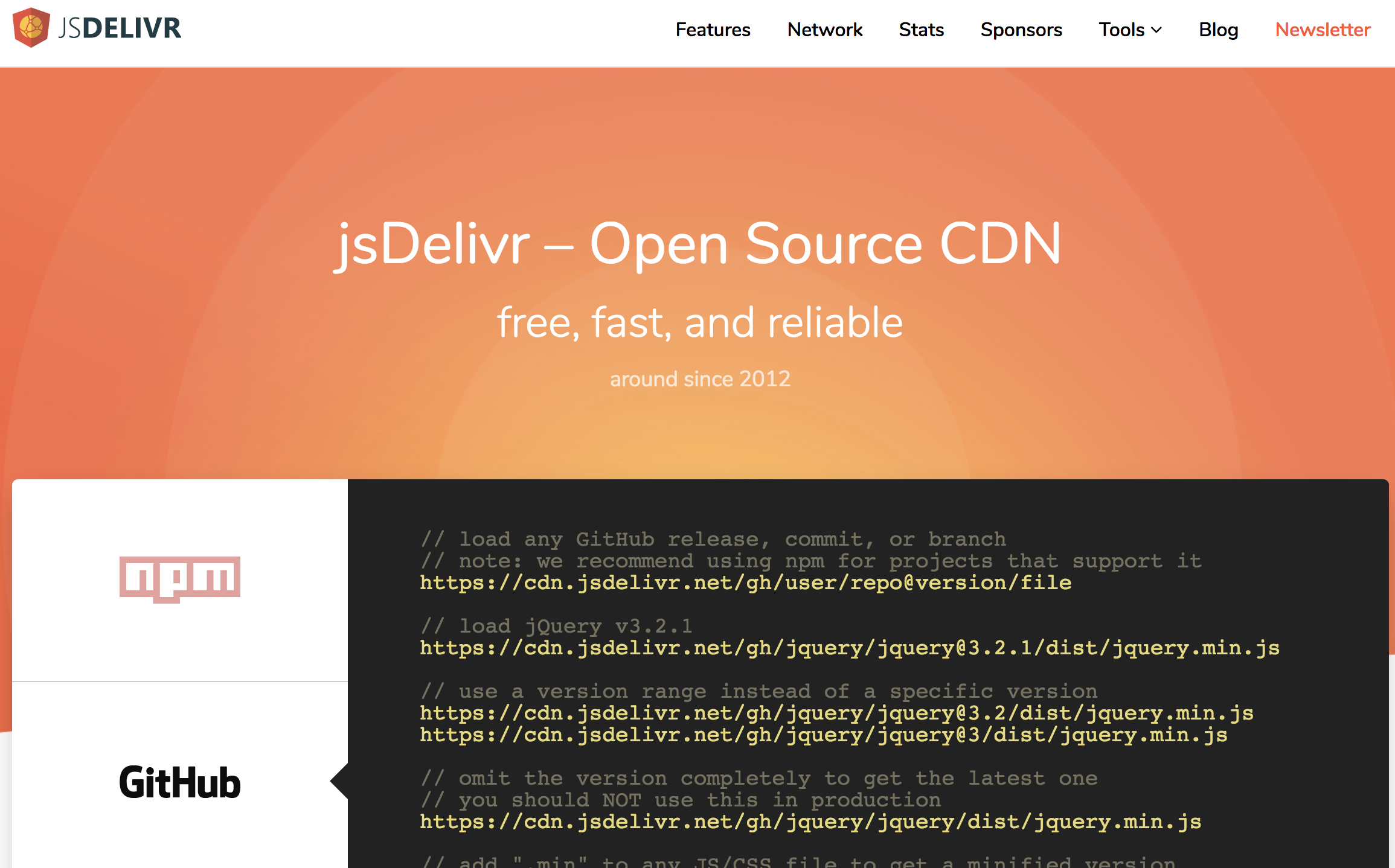 《jsDelivr 为开发者提供免费公共 CDN 加速服务》